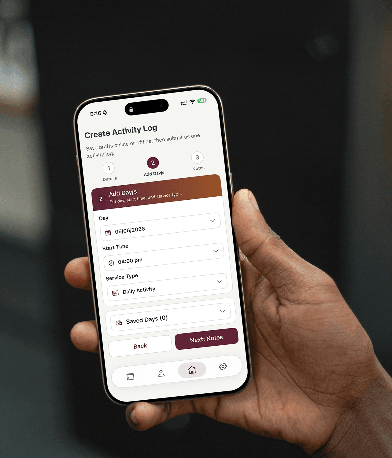 Create Activity Log screen in the upcoming Lamassu Care iPhone app